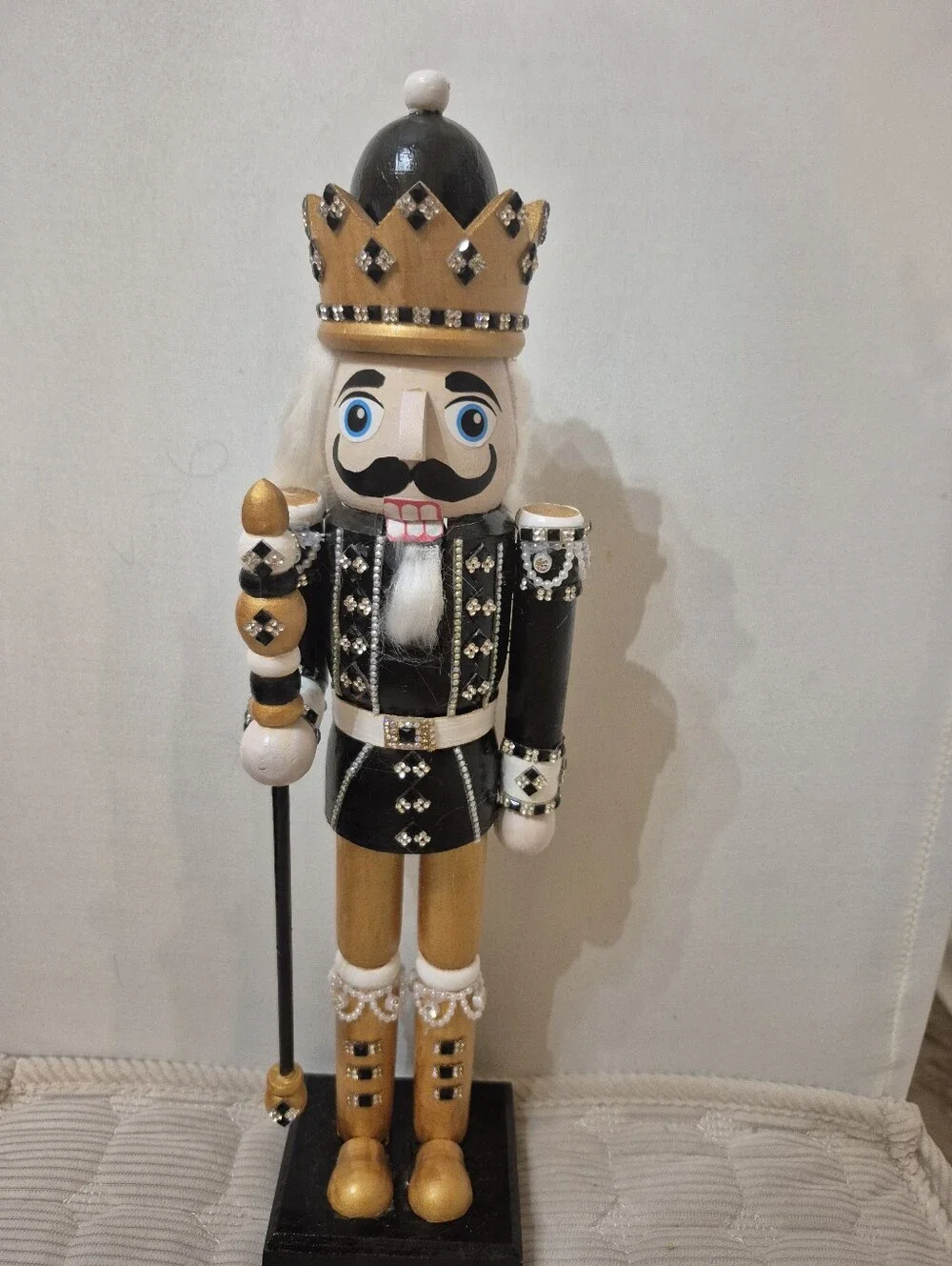 Black & Gold King Nutcracker Figurine